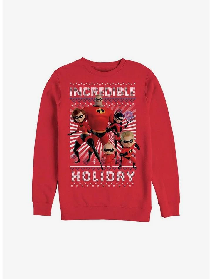 Best Pirce 🤩 Disney Pixar The Incredibles Incredible Holiday Ugly ❄ Christmas Sweater Sweatshirt 😍