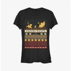 Best Pirce ✔️ Disney The Lion King Hakuna My Knits Ugly 🎅 Christmas Sweater 👧 Girls T-Shirt 🔥
