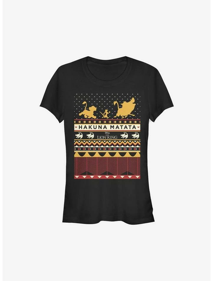 Best Pirce ✔️ Disney The Lion King Hakuna My Knits Ugly 🎅 Christmas Sweater 👧 Girls T-Shirt 🔥