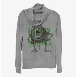 New 🛒 Disney Pixar Monsters University Happy Holidays Cowl Neck Long-Sleeve 👧 Girls Top 💯