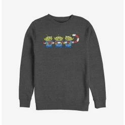 Cheap 👏 Disney Pixar Toy Story 🍬 Candy Cane Aliens Holiday Sweatshirt 🛒