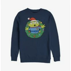 Discount 👏 Disney Pixar Toy Story Alien Wreath Holiday Sweatshirt 😀