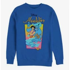 Discount 😀 Disney Aladdin Neon Vapor Sweatshirt 🔔