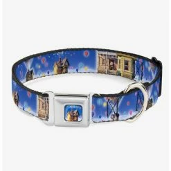 Outlet 👏 Disney Pixar Up Carl on Porch Flying House Balloons 🐕 Dog Collar Seatbelt Buckle ❤️