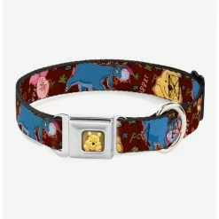 Best Pirce 🎉 Disney Winnie The Pooh Character Poses 🦮 Dog Collar Seatbelt Buckle ⌛