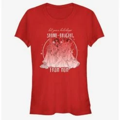 Brand new 🛒 Disney Princesses Shine Bright Mom Holiday 👧 Girls T-Shirt 🛒