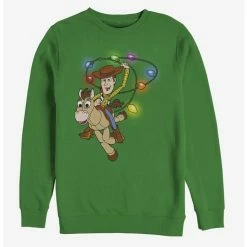 Promo 🔔 Disney Toy Story Woody 🎄 Christmas Light Lasso Crew Sweatshirt ❤️