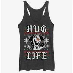 New 👏 Disney Frozen Olaf Hug Life 🎄 Christmas Sweater 👧 Girls Tank 🎉