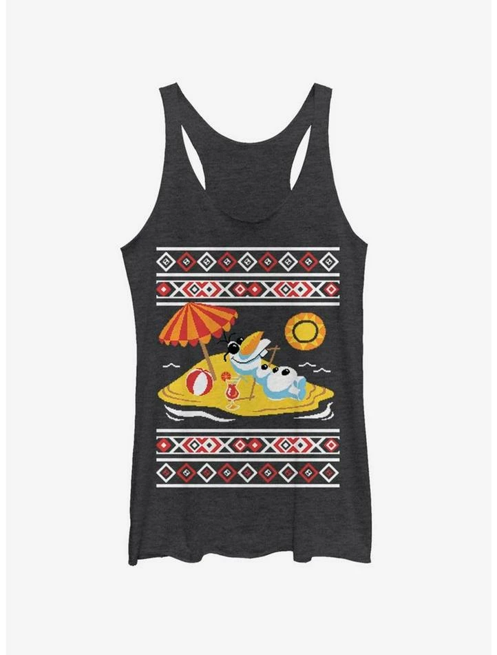 Best Sale 🎉 Disney Frozen Olaf 🎄 Christmas Sweater 👧 Girls Tank 🥰