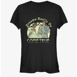 Budget 🤩 Disney Princess And The Frog Dreams Do Come True 👧 Girls T-Shirt 😍