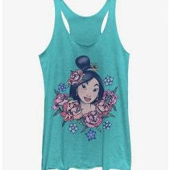 Hot Sale 😉 Disney Mulan Floral Portrait 👧 Girls Tank 👍