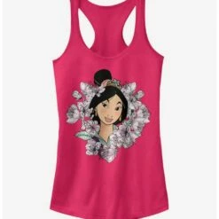 New ❤️ Disney Mulan Floral Blossoms 👧 Girls Tank 👍