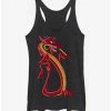 New 😉 Disney Mulan Red Glow Mushu 👧 Girls Tank 💯