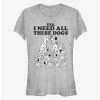 Cheap 🔔 Disney 101 Dalmatians I Need All These 🐕 Dogs Classic 👧 Girls T-Shirt ❤️