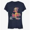 New 💯 Disney Donald Duck Plaid Outline Classic 👧 Girls T-Shirt 👏