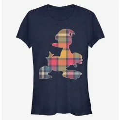 New 💯 Disney Donald Duck Plaid Outline Classic 👧 Girls T-Shirt 👏