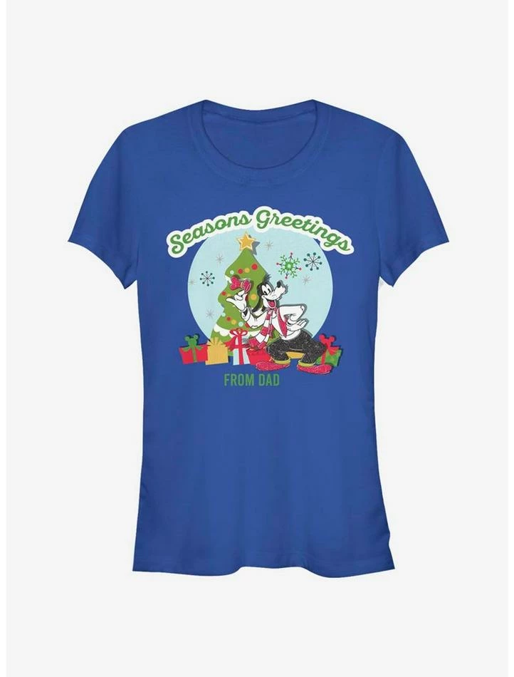 Best Sale 🛒 Disney Goofy Seasons Greetings From Dad Classic 👧 Girls T-Shirt 🎁