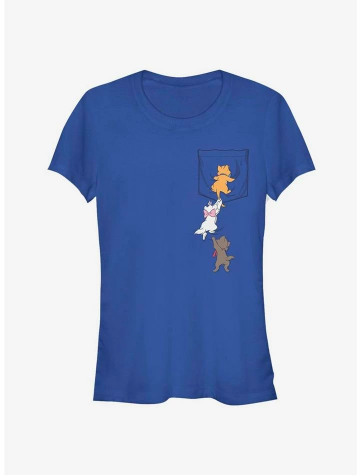 Cheapest 🛒 Disney Aristocats Kitten Crawl Faux Pocket Tee Classic 👧 Girls T-Shirt 🛒