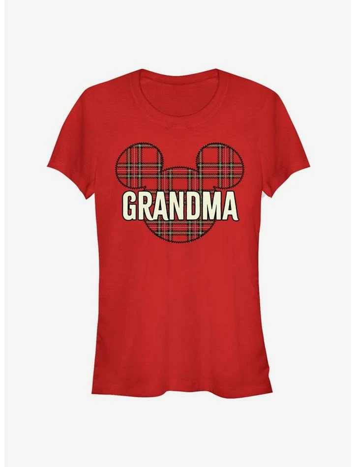 Buy ๐ Disney Mickey Mouse Head Plaid Grandma Classic ๐ง Girls T-Shirt ๐ฅ - Image 3