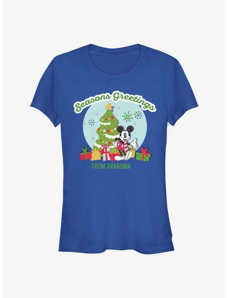 Brand new 🤩 Disney Mickey Mouse Seasons Greetings From Grandma Classic 👧 Girls T-Shirt 🤩