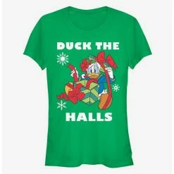 Budget 🧨 Disney Donald Duck Duck The Halls Classic 👧 Girls T-Shirt 🧨