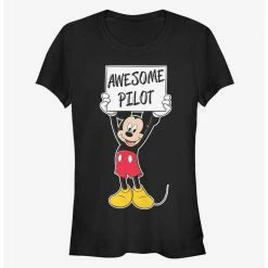 Hot Sale 😉 Disney Mickey Mouse Awesome Pilot Classic 👧 Girls T-Shirt 🧨