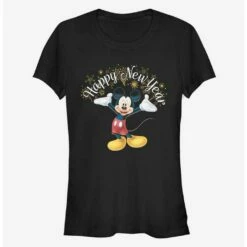 Brand new ❤️ Disney Mickey Mouse Happy New Year Fireworks Classic 👧 Girls T-Shirt 🧨
