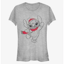 Cheap 😍 Disney Lilo & Stitch 🎄 Christmas Stitch Outline 👧 Girls T-Shirt ❤️