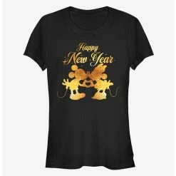 Cheap 🔔 Disney Mickey Mouse And Minnie Mouse Kissing Happy New Year Classic 👧 Girls T-Shirt 😀