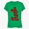Best deal 🌟 Disney Mickey Mouse Holiday Plaid Outline Classic 👧 Girls T-Shirt 😀
