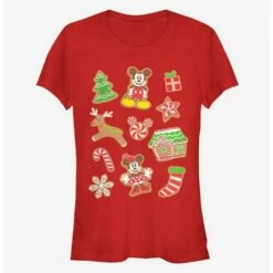 Cheapest 🔥 Disney Mickey Mouse Holiday Gingerbread Classic 👧 Girls T-Shirt 🌟