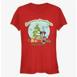 New 😉 Disney Minnie Mouse Holiday Seasons Greetings From Daughter Classic 👧 Girls T-Shirt 🧨