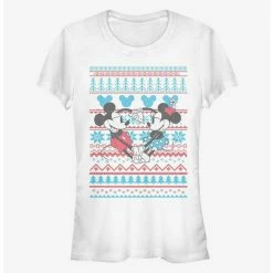 Discount ❤️ Disney Mickey Mouse And Minnie Mouse Holiday Sweater Classic 👧 Girls T-Shirt 🔔