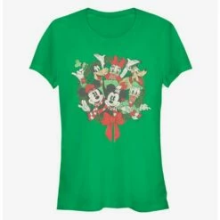 Best Sale 🎉 Disney Mickey Mouse Friends Holiday Wreath Classic 👧 Girls T-Shirt 🌟