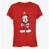 Budget ✨ Disney Mickey Mouse 🎁 Christmas Santa Hat Classic 👧 Girls T-Shirt 😉