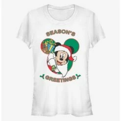 Brand new 😍 Disney Mickey Mouse Holiday Season's Greetings Classic 👧 Girls T-Shirt 🛒