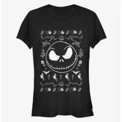 Top 10 😀 The Nightmare Before 🎁 Christmas Jack Face Spooky Outline 👧 Girls T-Shirt ✨