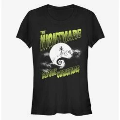 Cheapest 🔔 Disney The Nightmare Before 🎄 Christmas Jack Spooky Text Classic 👧 Girls T-Shirt 🧨