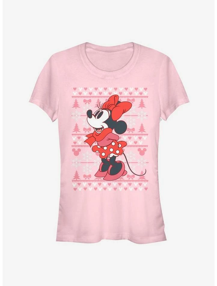 Best Sale ❤️ Disney Minnie Mouse Vintage Holiday Sweater Classic 👧 Girls T-Shirt 🥰