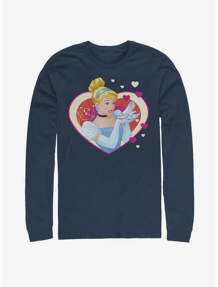 Discount 🤩 Disney Cinderella Classic Cinderella Hearts Long-Sleeve T-Shirt ⌛