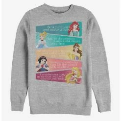 Top 10 ❤️ Disney Princess Classic Princess Adjectives Crew Sweatshirt 😍