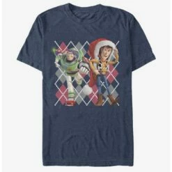Best Pirce 🤩 Disney Pixar Toy Story Argyle ❄ Christmas T-Shirt ✨