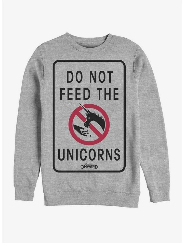 Budget 🎉 Disney Pixar Onward Don'T Feed The Unicorns Crew Sweatshirt ⌛