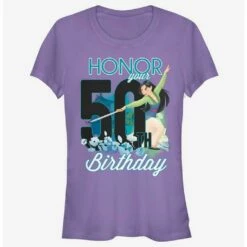 New ⭐ Disney Aladdin Mulan Fifty 🎂 Birthday 👧 Girls T-Shirt 🤩