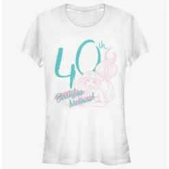 Discount 🥰 Disney Little Mermaid Forty 🥳 Birthday Mermaid 👧 Girls T-Shirt 🧨