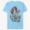 Promo 😀 Disney Little Mermaid Anchor Mermaid T-Shirt ⭐