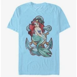 Promo 😀 Disney Little Mermaid Anchor Mermaid T-Shirt ⭐