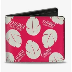 New 💯 Disney Lilo Stitch Ohana Means Family Bounding 👗 Dress Leaves Bi-fold Wallet 🤩
