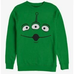 Best Sale 🛒 Disney Pixar Toy Story Alien Face Crew Sweatshirt 🧨