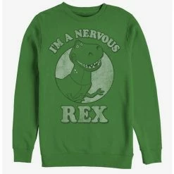 Wholesale ❤️ Disney Pixar Toy Story Rex Nervous Crew Sweatshirt 👍